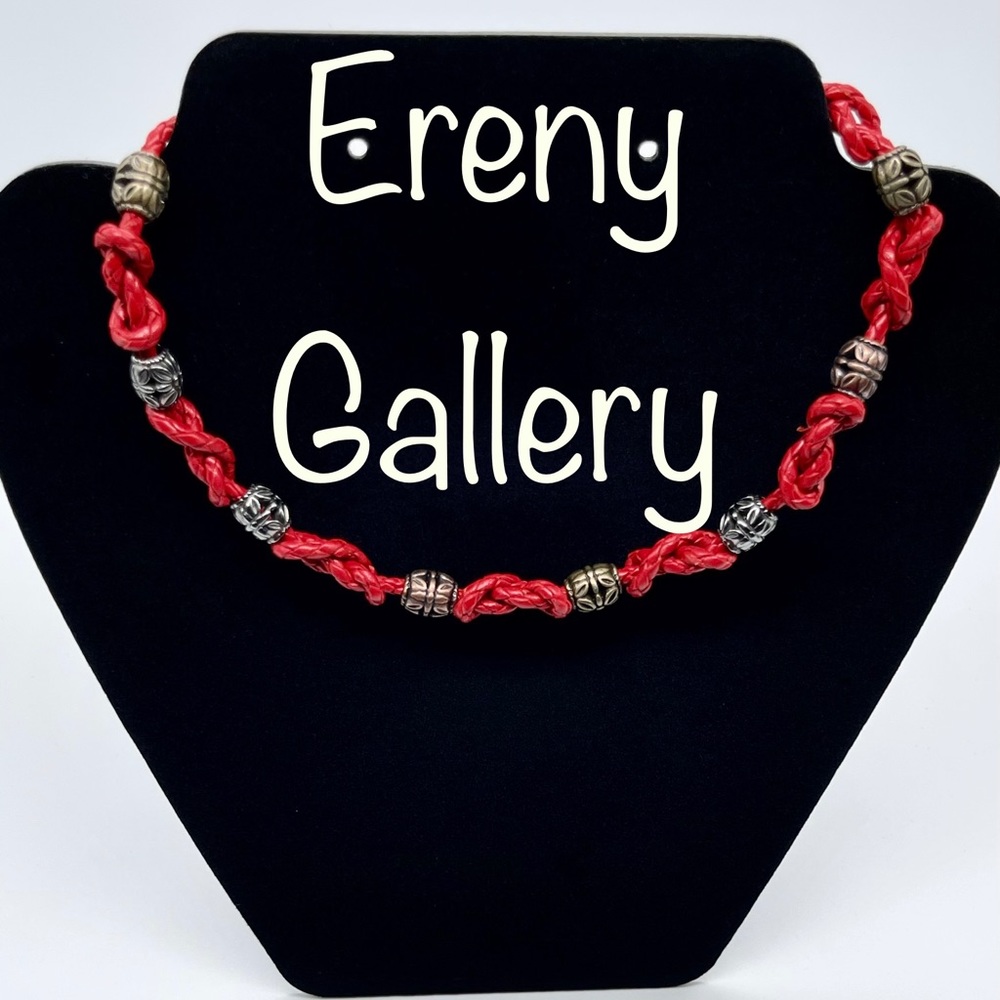 Vintage Boho Leather Handmade Bracelet & Necklace